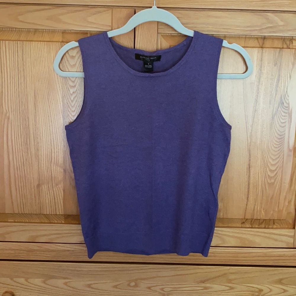 August Silk Purple Sweater Tank Top